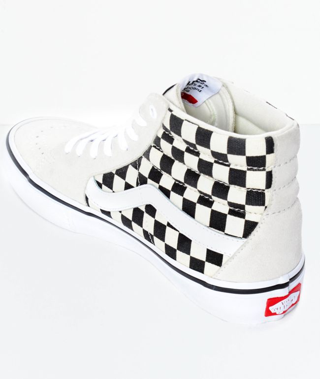 black and white checkerboard high top vans